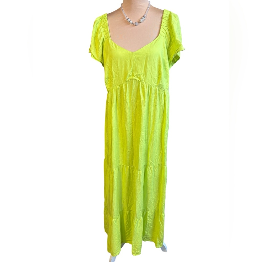 Ingrid & Isabel Neon Lime Green Maxi Dress